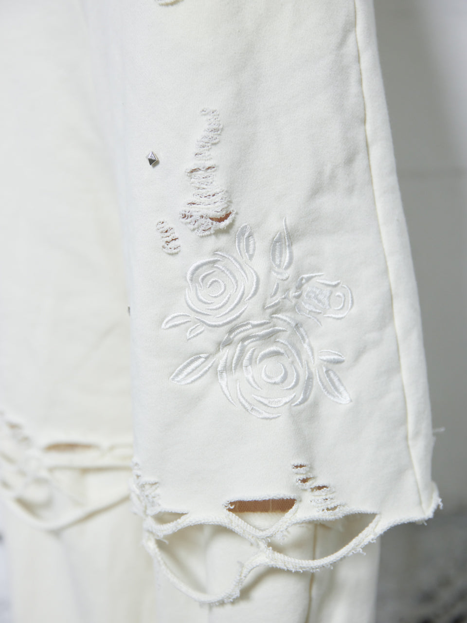 Rose Crush Sweat Pants(White)
