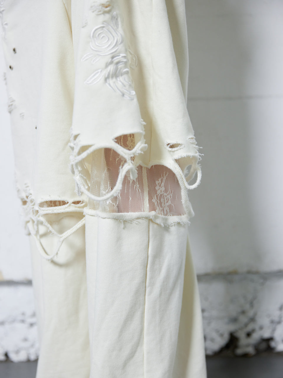 Rose Crush Sweat Pants(White)