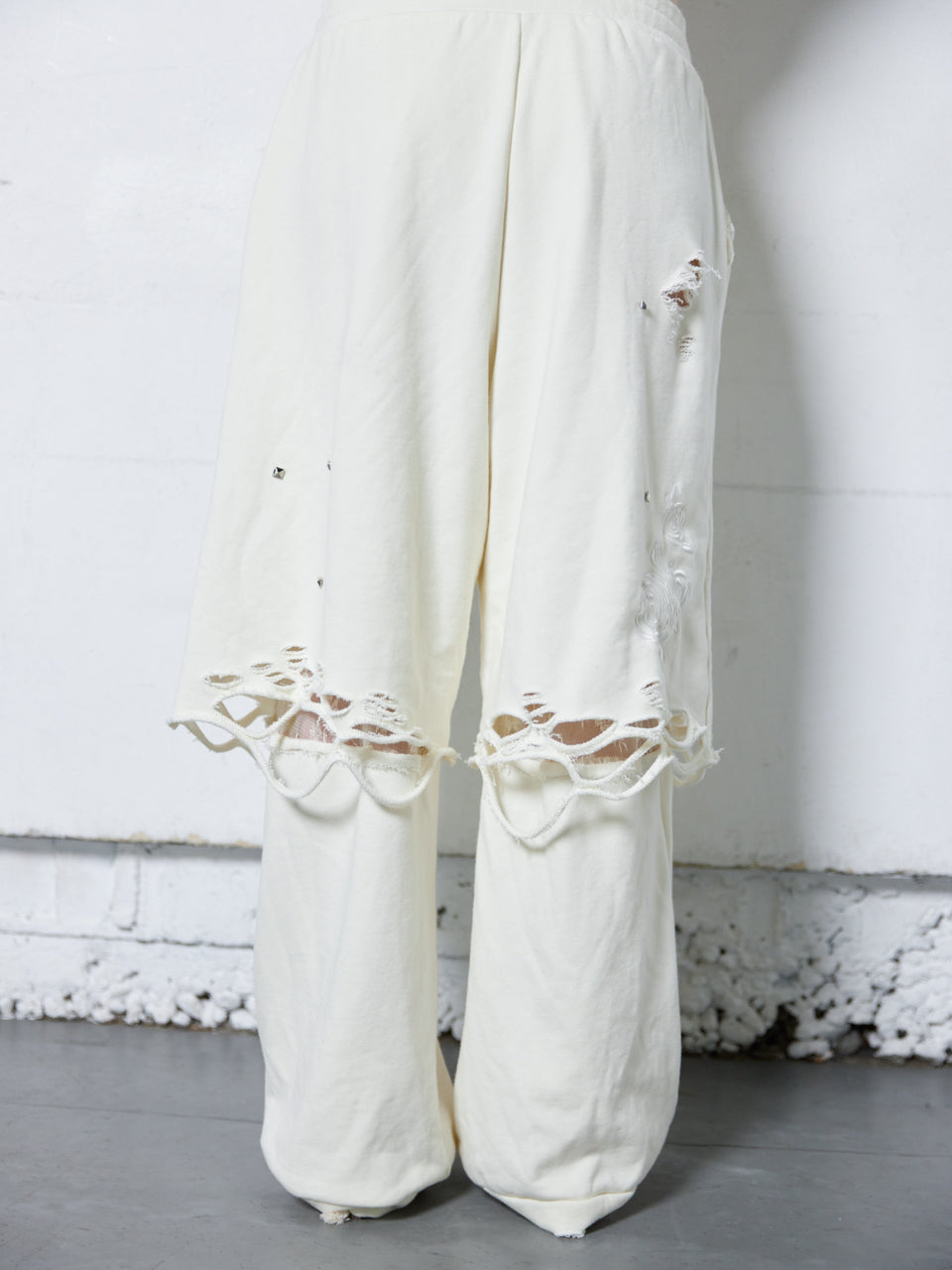 Rose Crush Sweat Pants(White)