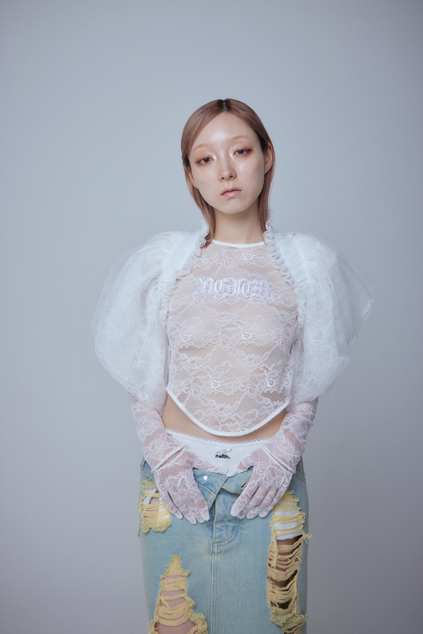 Lace Glove Top(White)