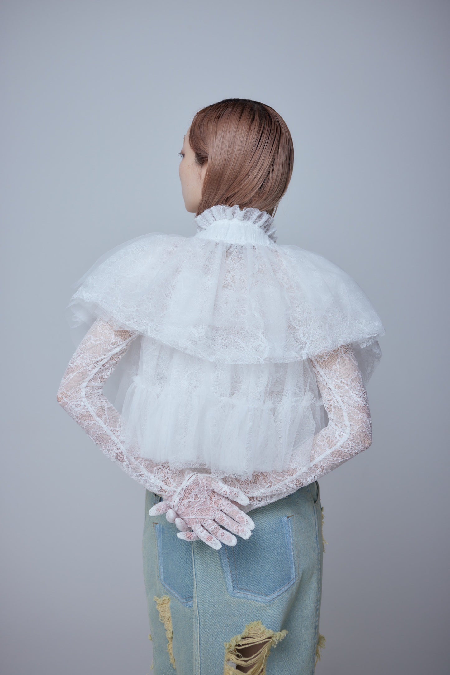 Lace Glove Top(White)