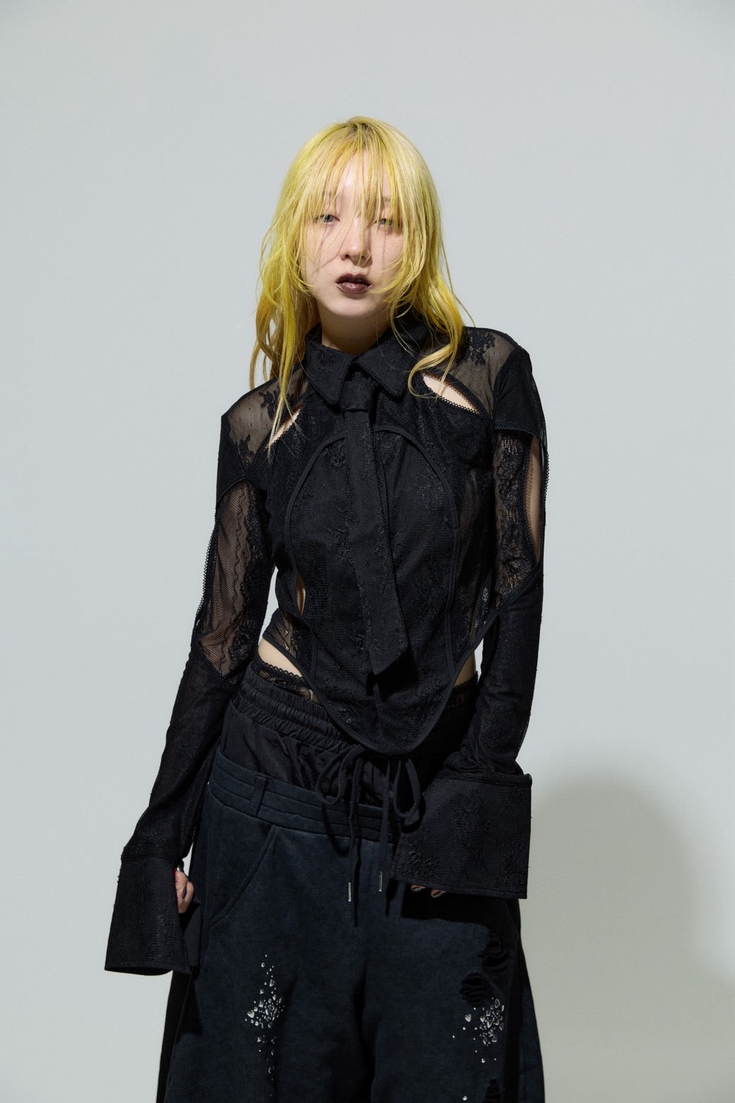 Classic Lace Shirt(Black)