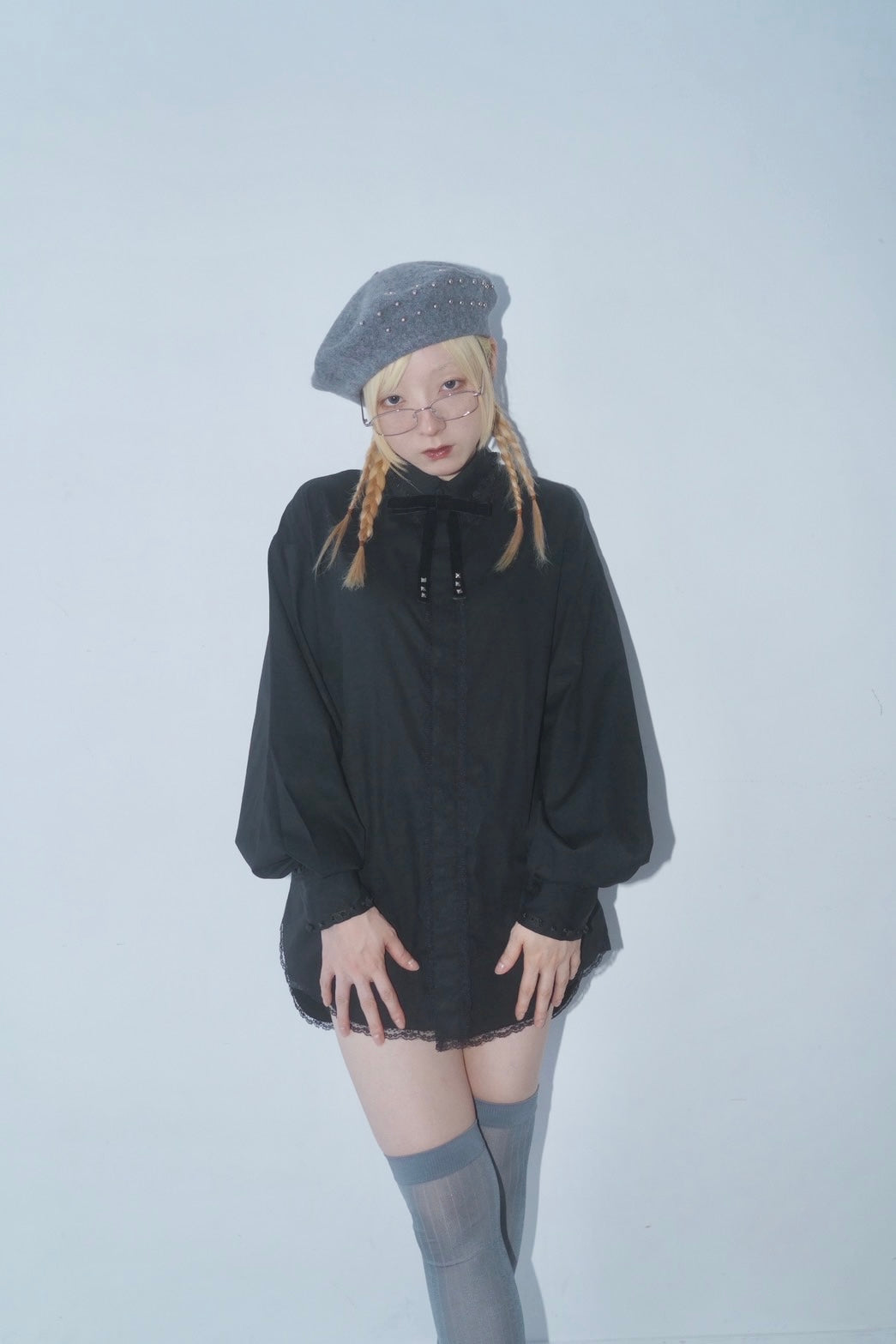 Rose Studs Shirts(Black)