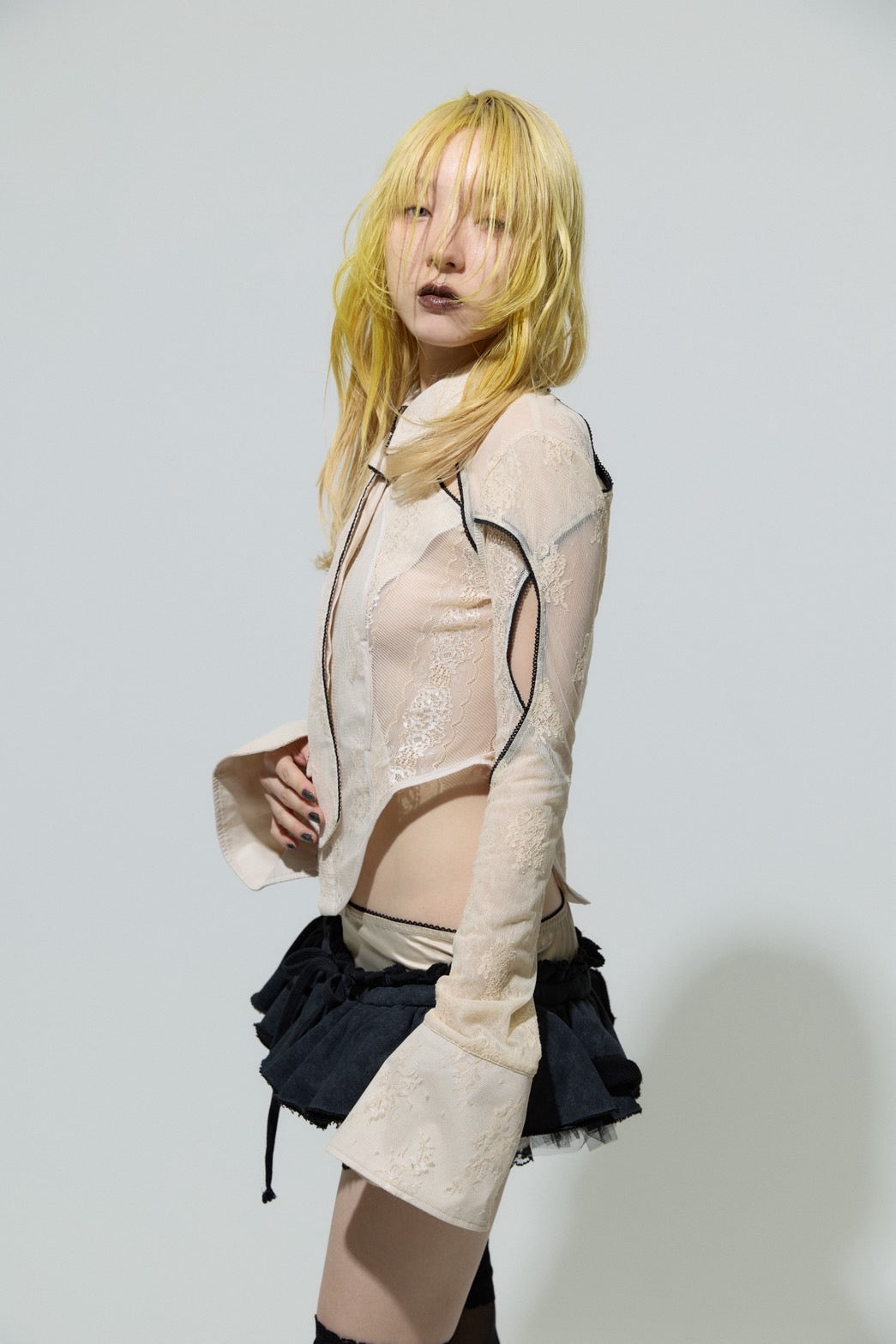 Classic Lace Shirt(Beige)