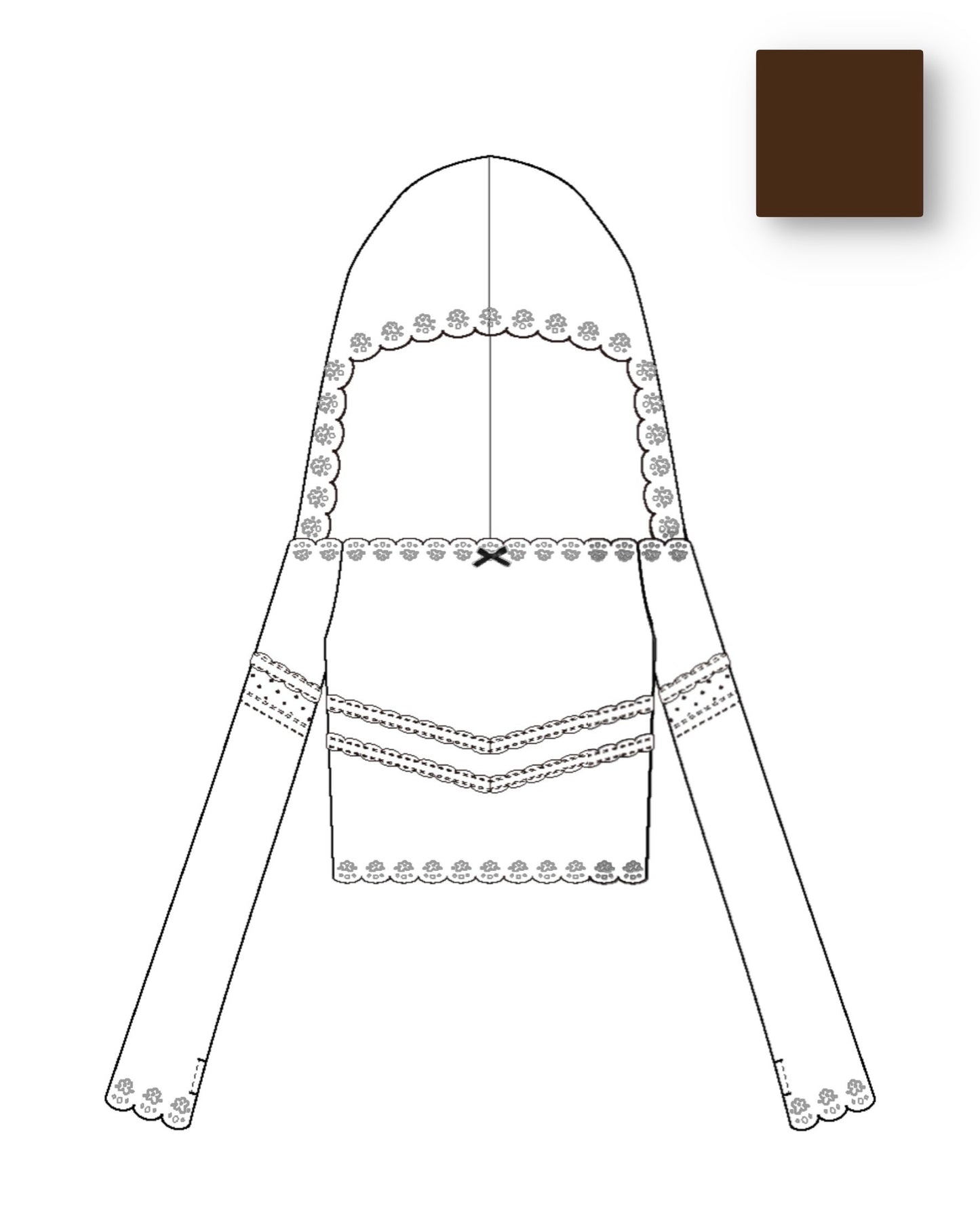 【9月上旬】Flocky Lace Veil Top(Brown)