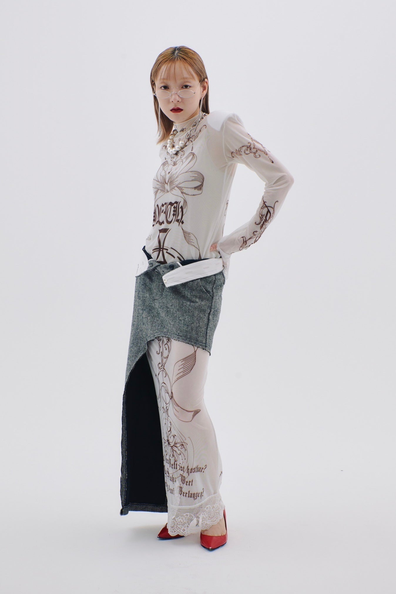 【Last2】Herringbone Lingerie Tight Skirt