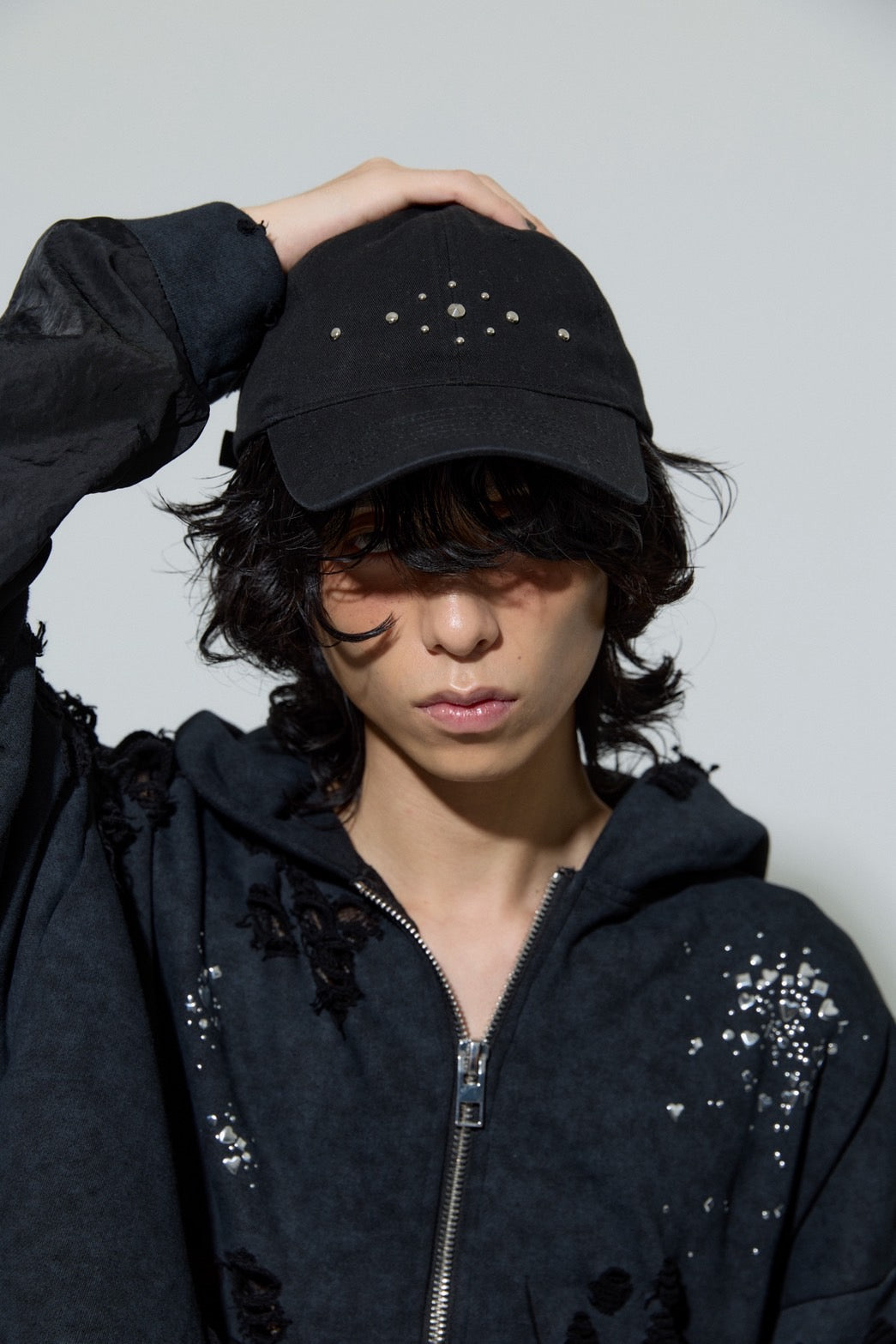 Metal Studs Cap(Black)