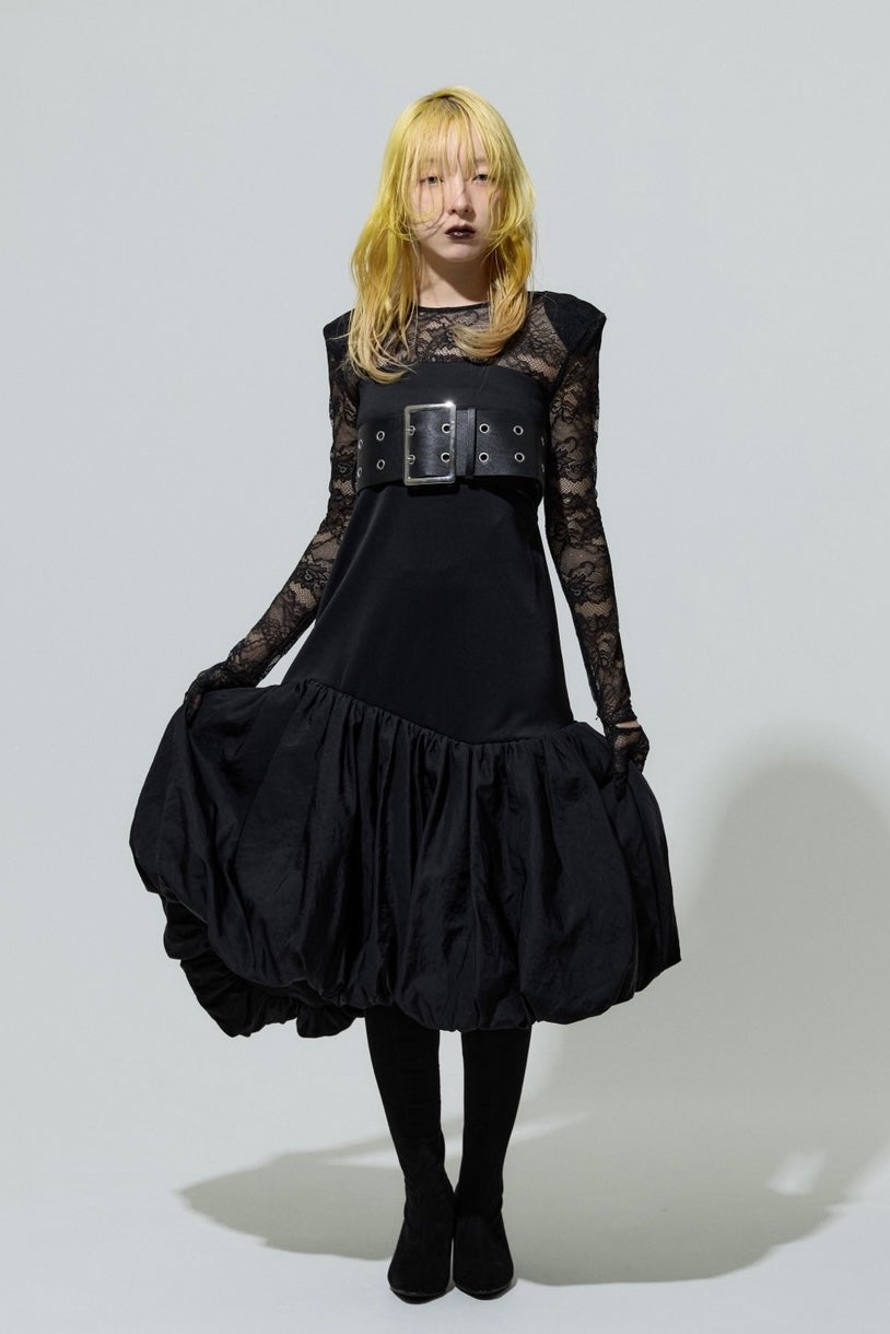 Leather Balloon Dresskirt(Black)