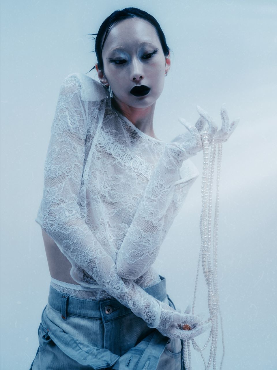 Lace Glove Top(White)