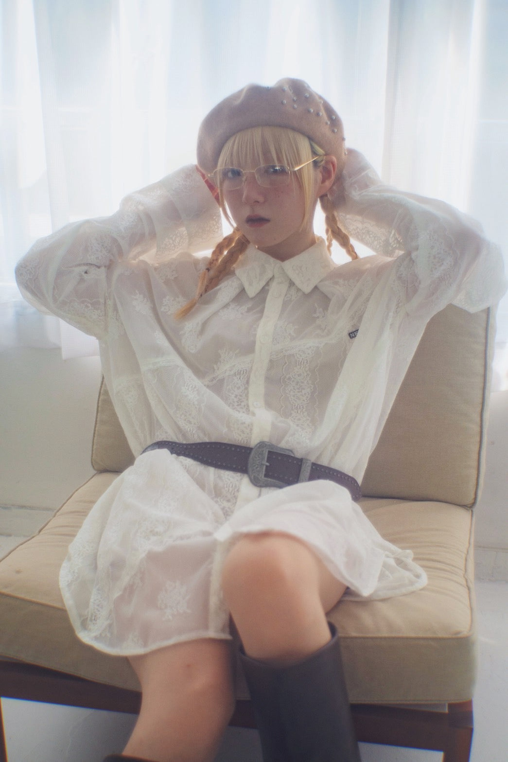 Metal Eyelet Beret