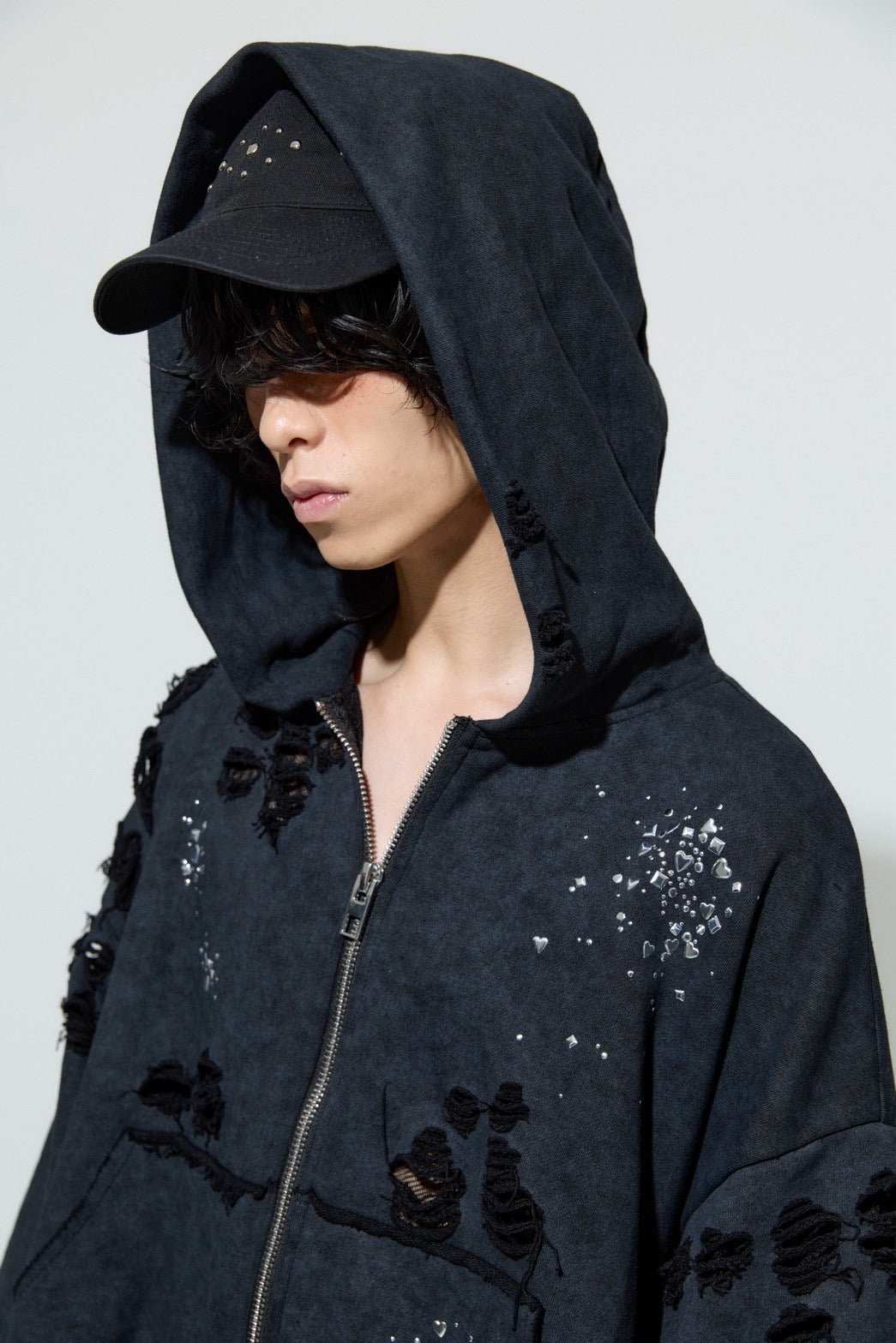 Metal Studs Cap(Black)