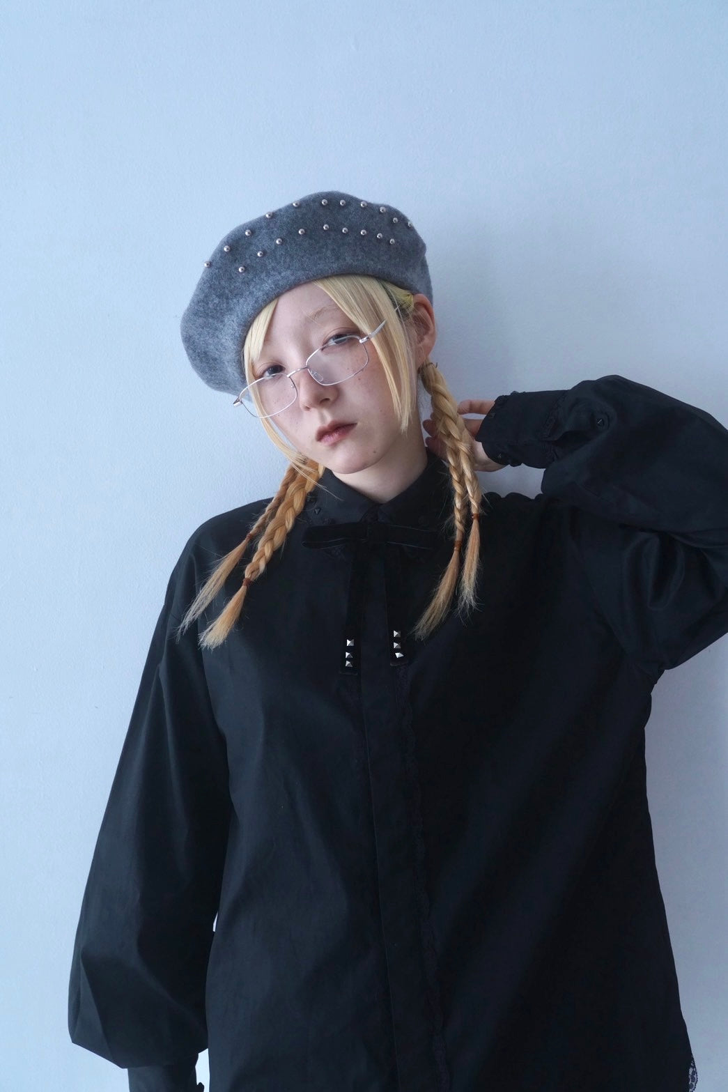 Rose Studs Shirts(Black)