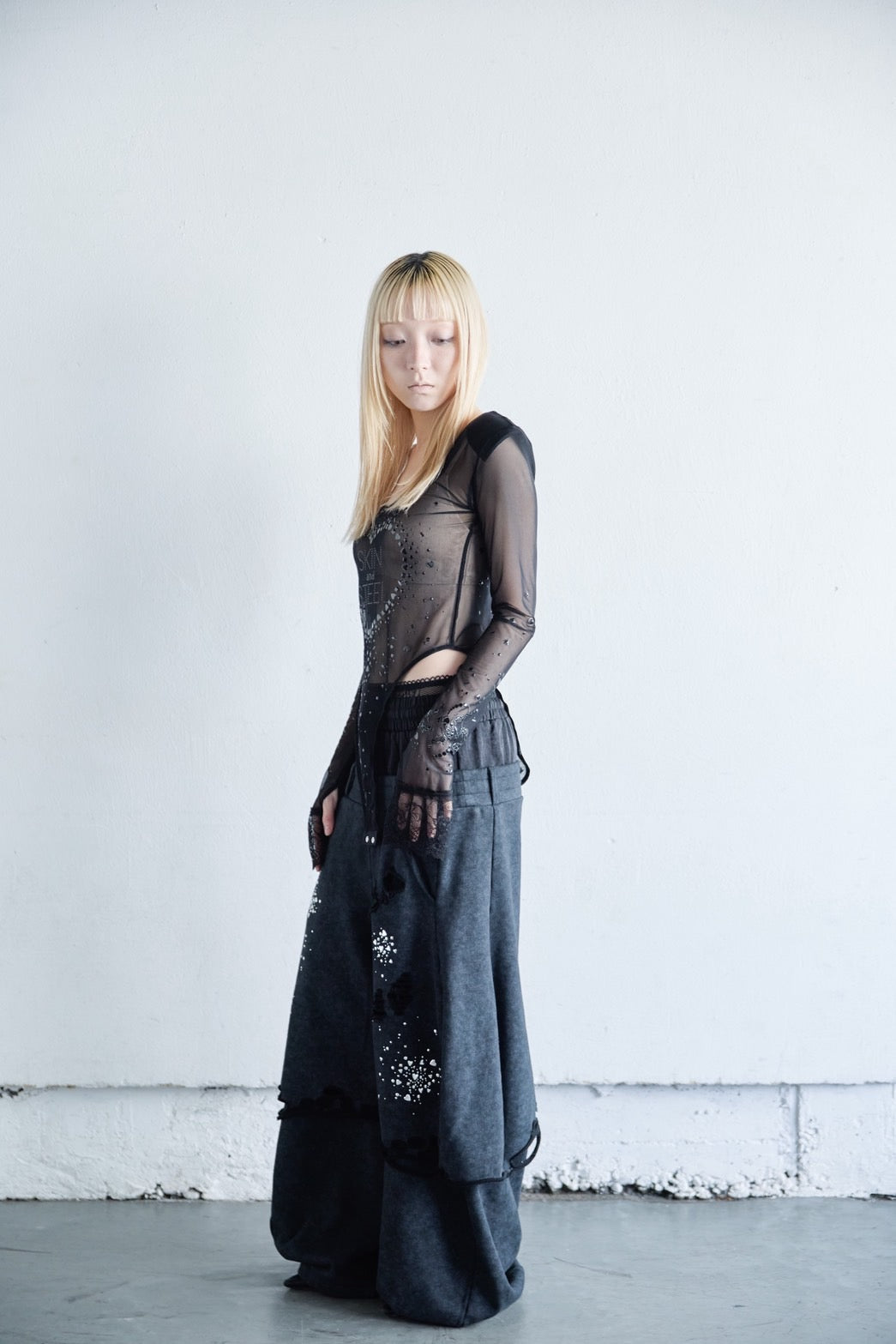 Metallic Sparkle Skin Top(Black)