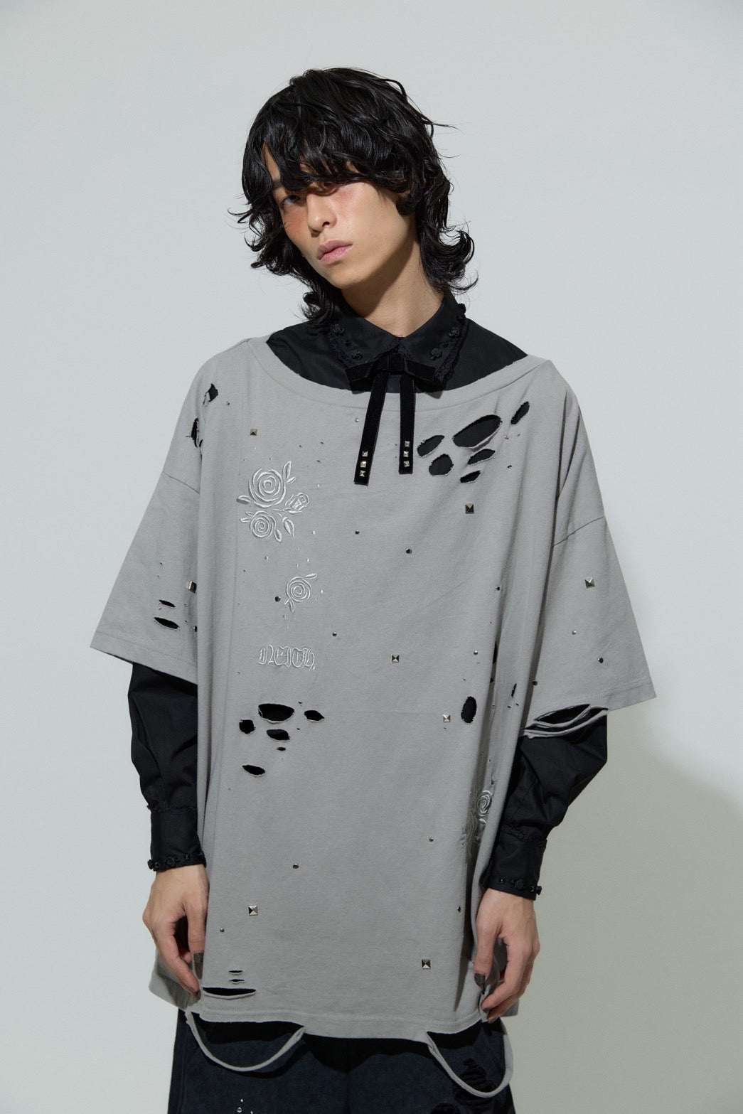 Rose Studs Shirts(Black)