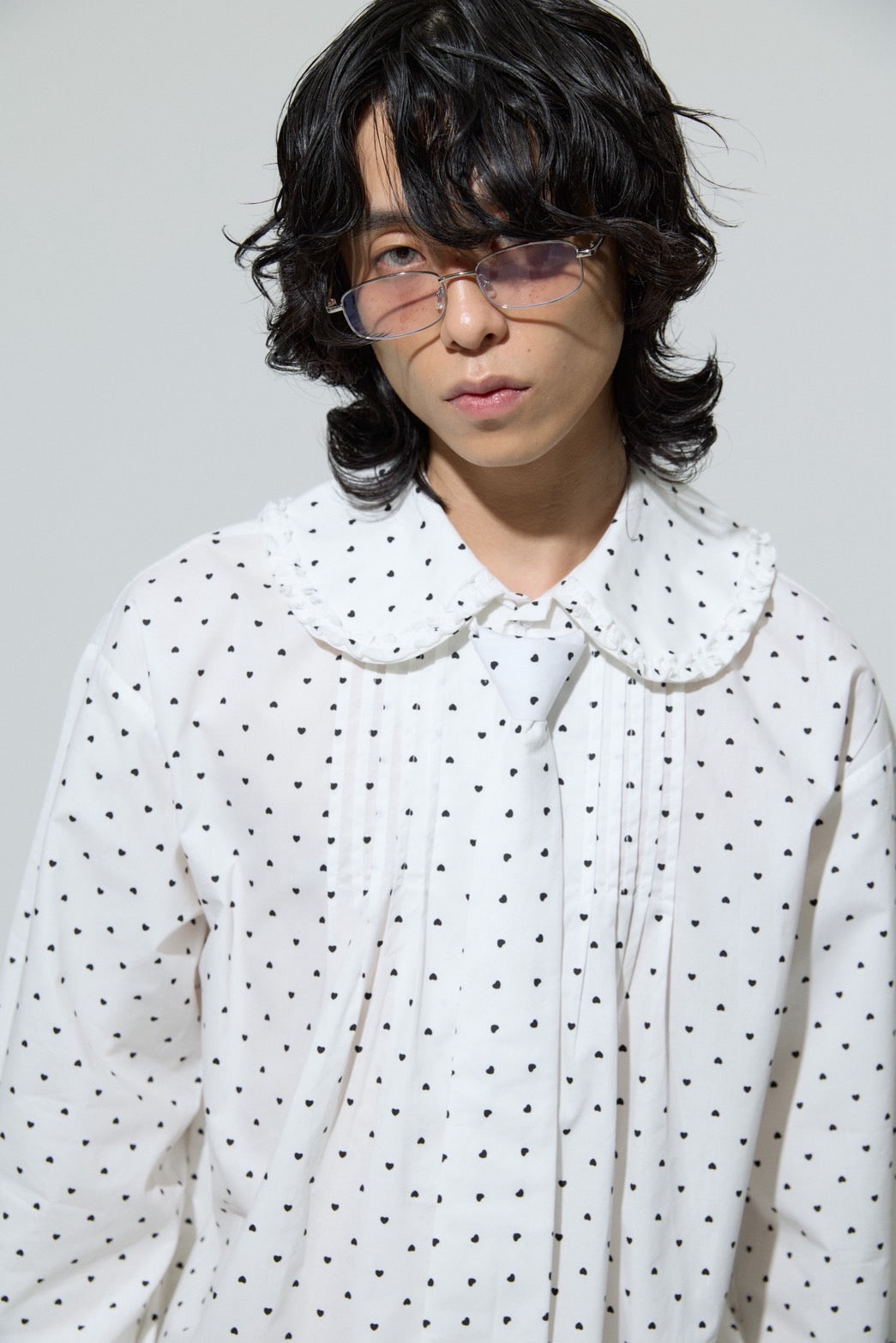 Love Dot Frill Shirt(White)