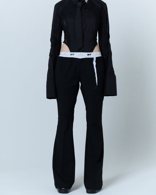 Destroyed Flare Trousers (Black)