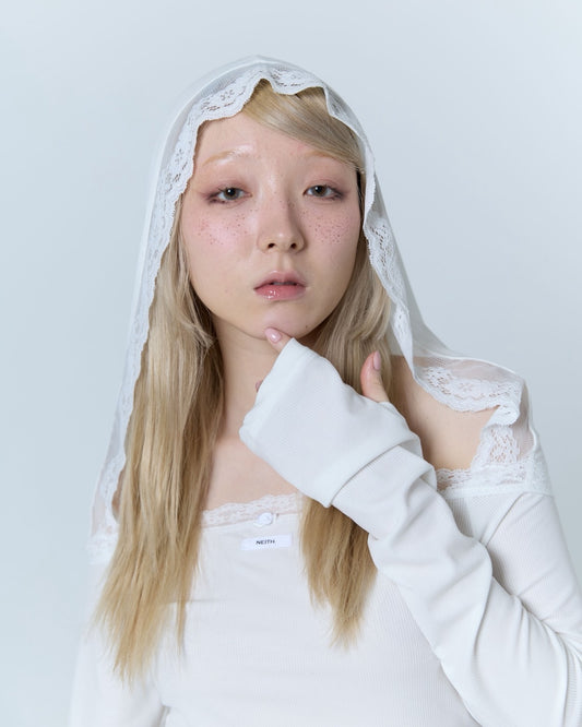 Veil Off-shoulder Top (White)