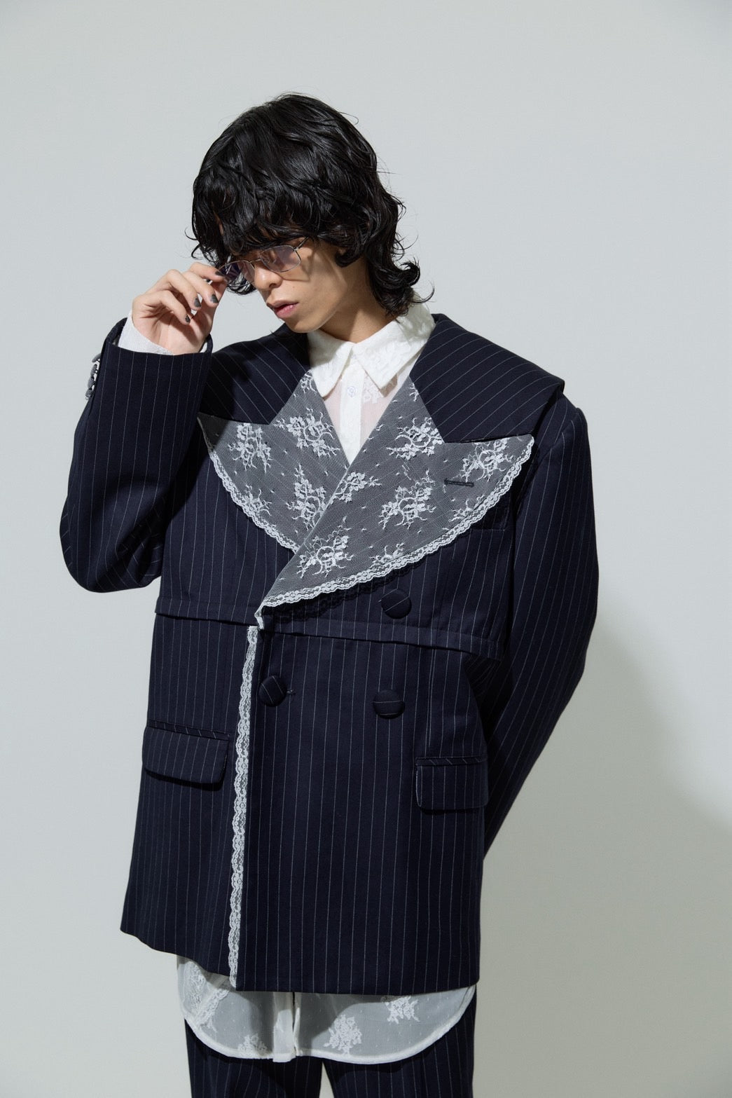 Too Big Stripe Jacket(Navy)