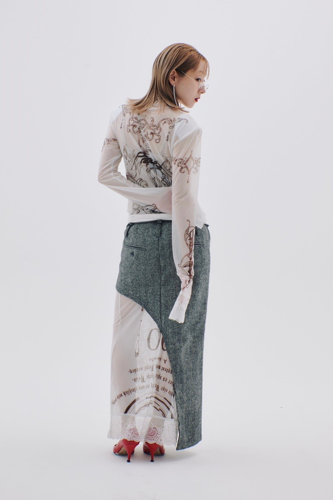 【Last2】Herringbone Lingerie Tight Skirt