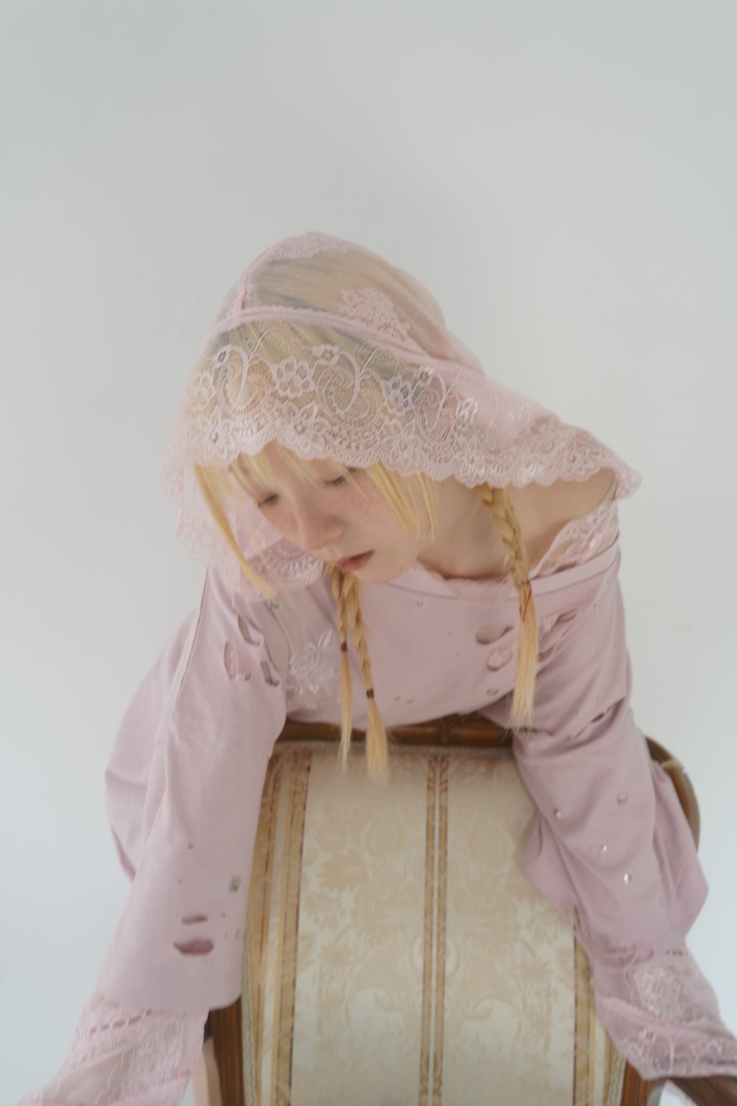 Veil Off-shoulder Dress(Pink)