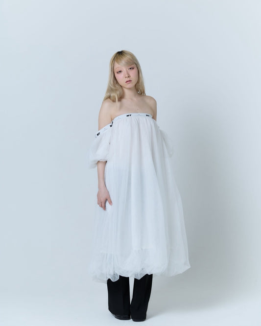 Tulle Bare Dress(White)
