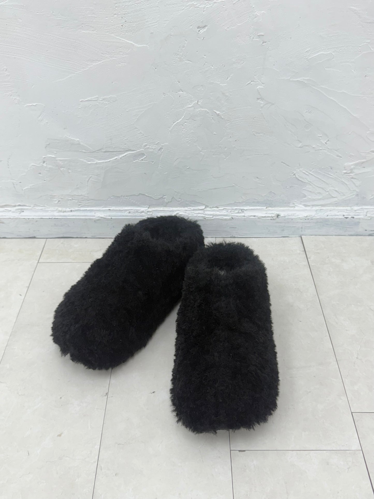 Fluffy Wedge sandals(Black)