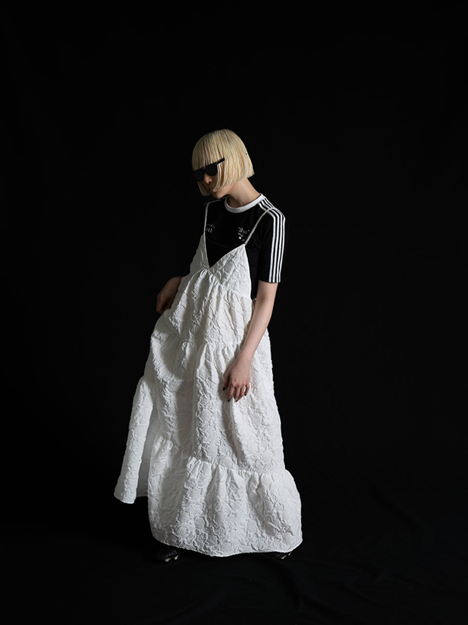 Flower Jacquart Camisole Dress(White)