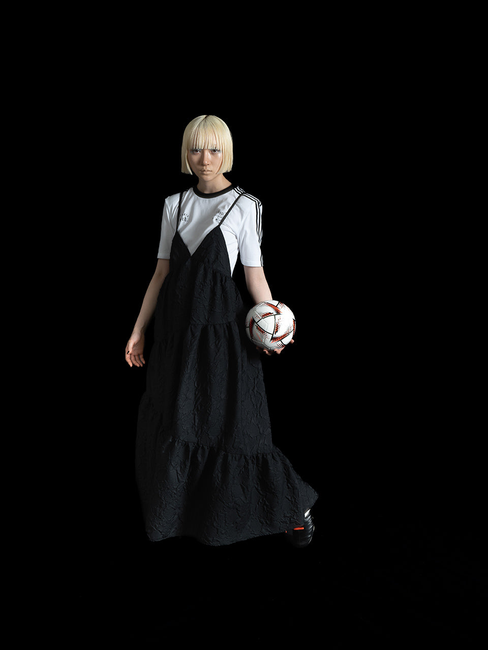 Flower Jacquart Camisole Dress(Black)