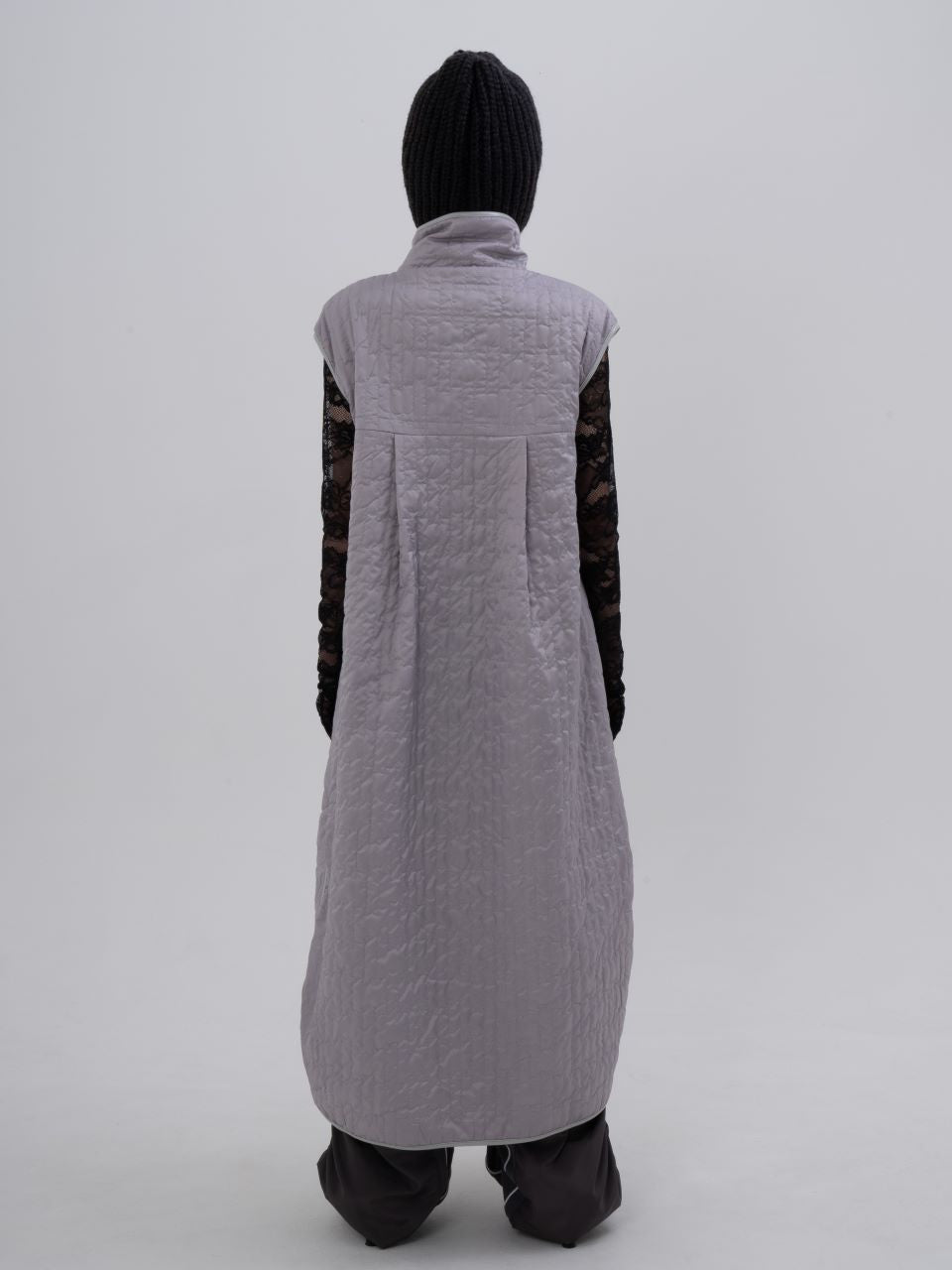 Leather Quilting Coat (Gray)