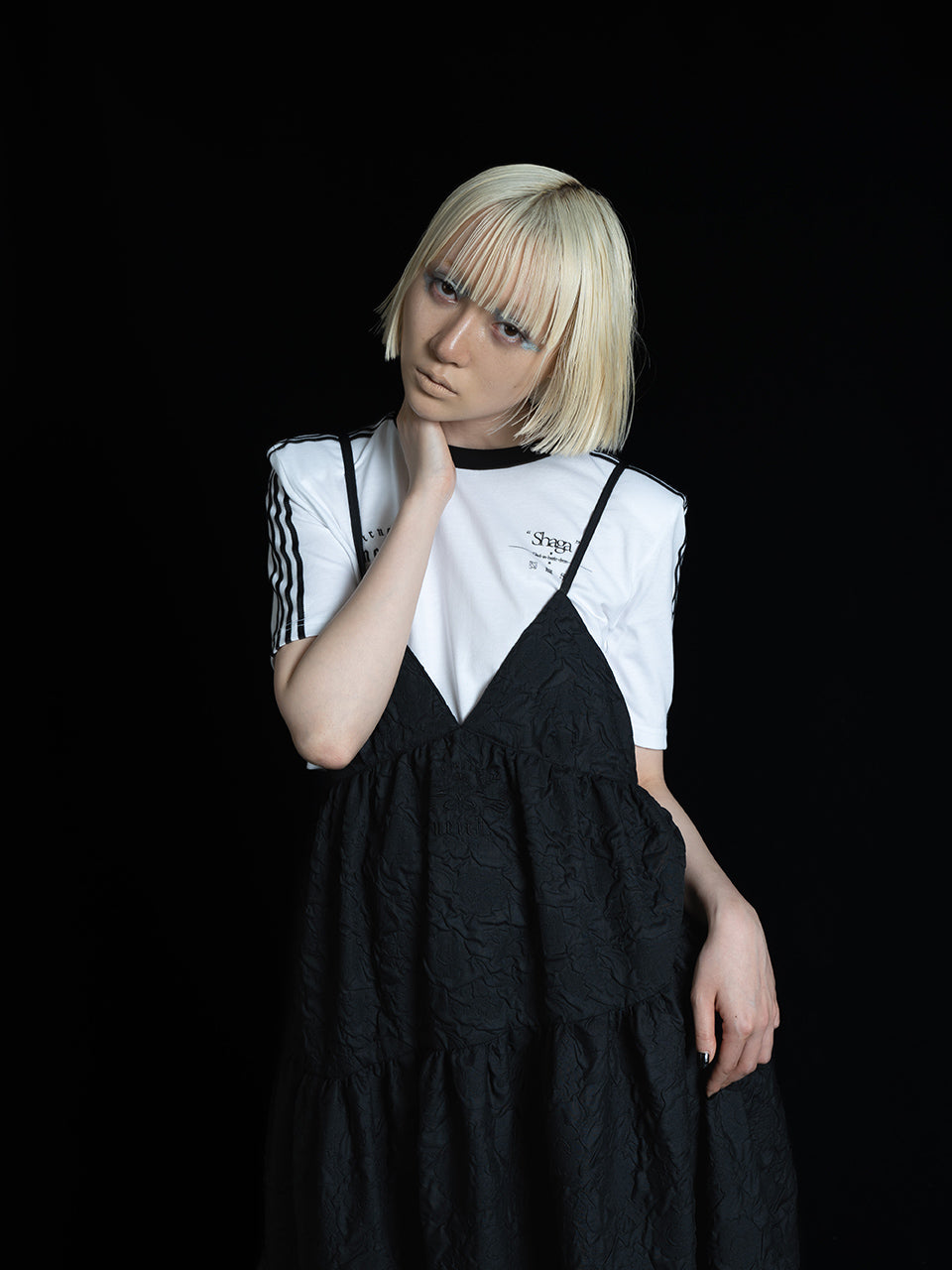 Flower Jacquart Camisole Dress(Black)