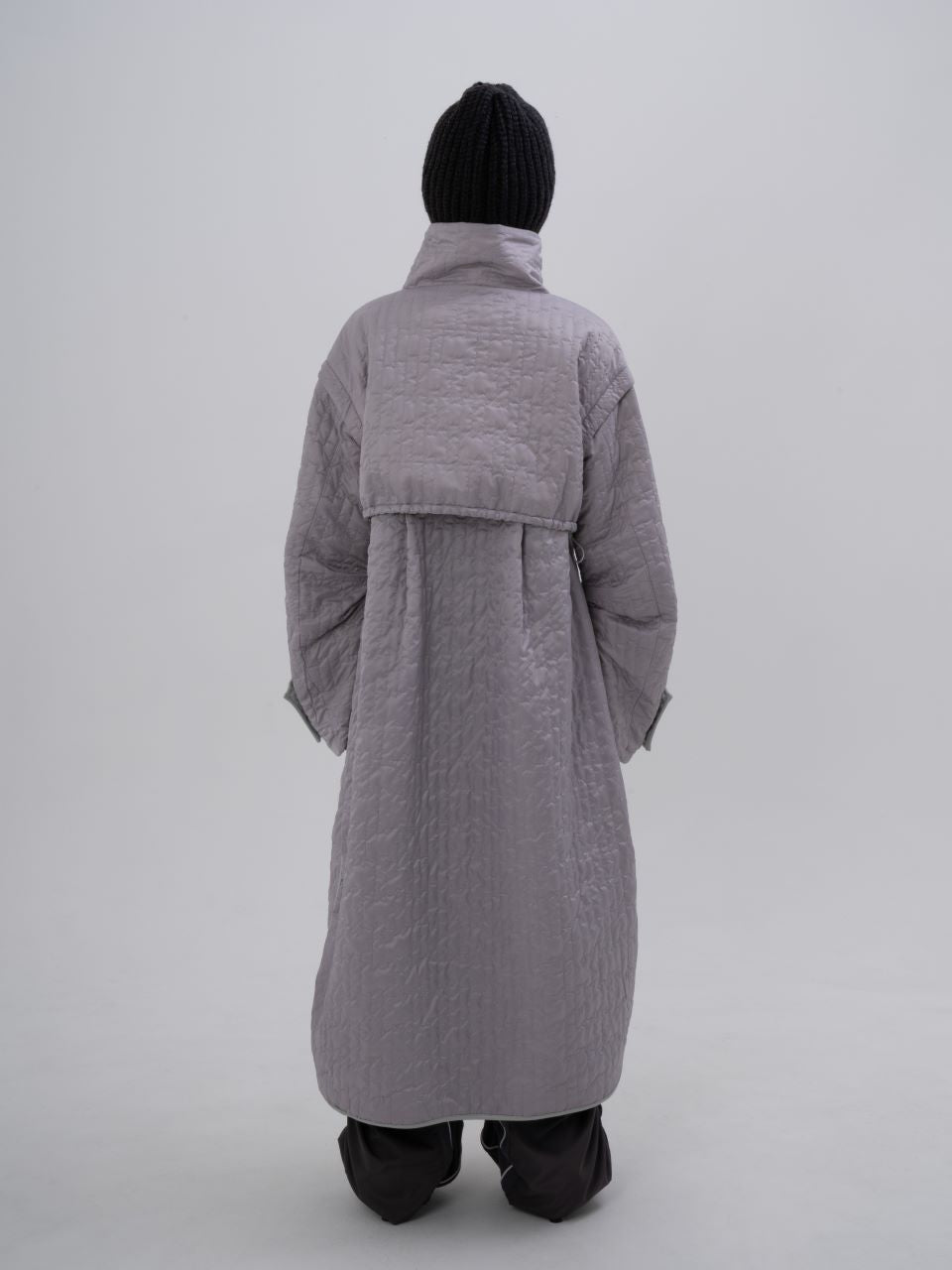 Leather Quilting Coat (Gray)