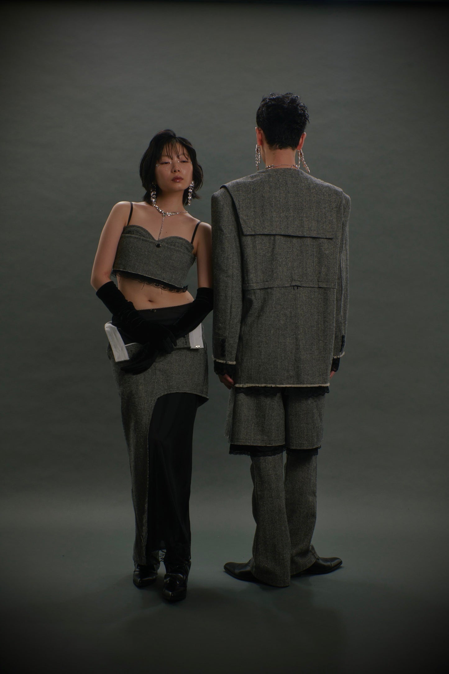 【Last2】Herringbone Lingerie Tight Skirt