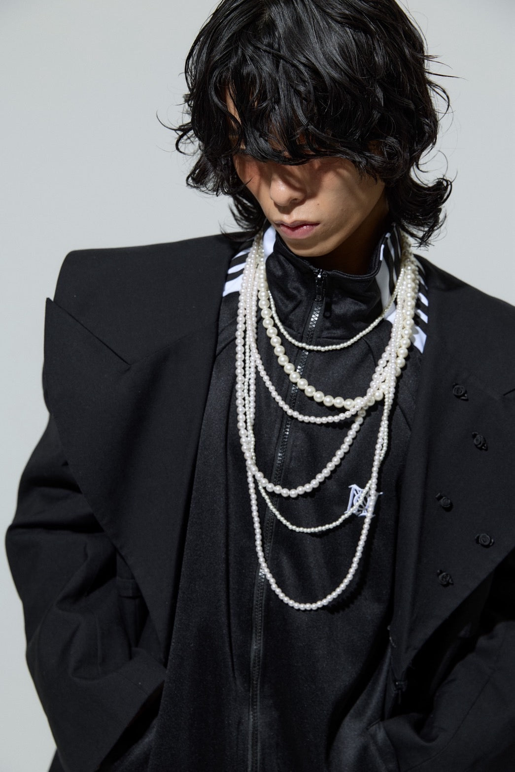 Angled Shape Track Jacket(Black)