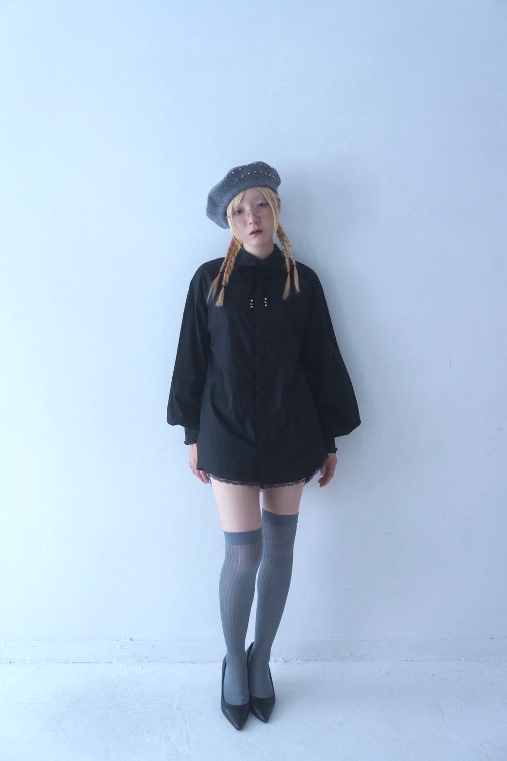 Rose Studs Shirts(Black)