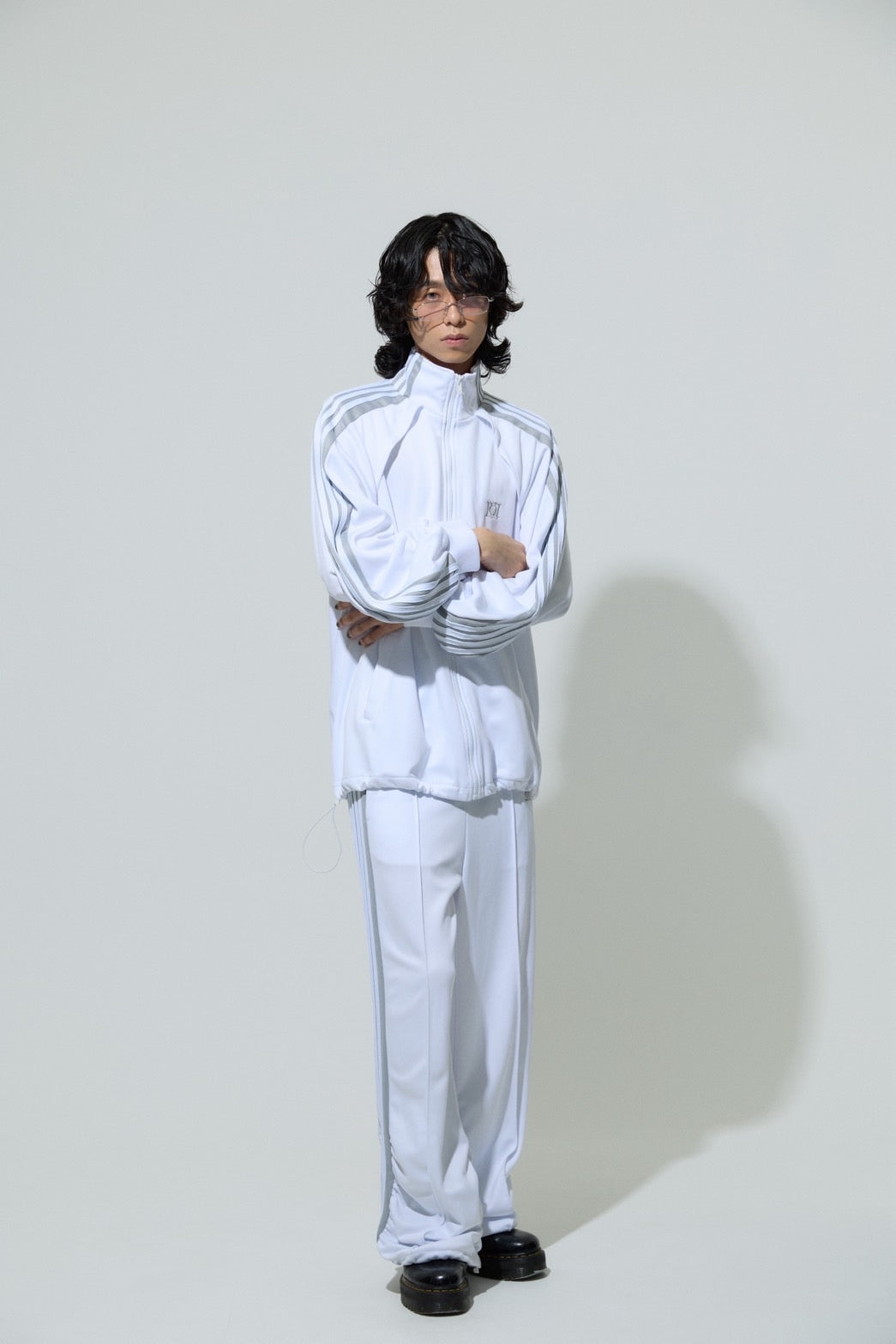 Gathered Track Pants(White)