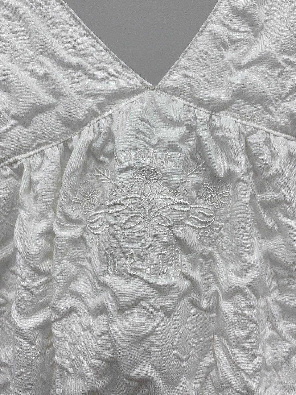 Flower Jacquart Camisole Dress(White)