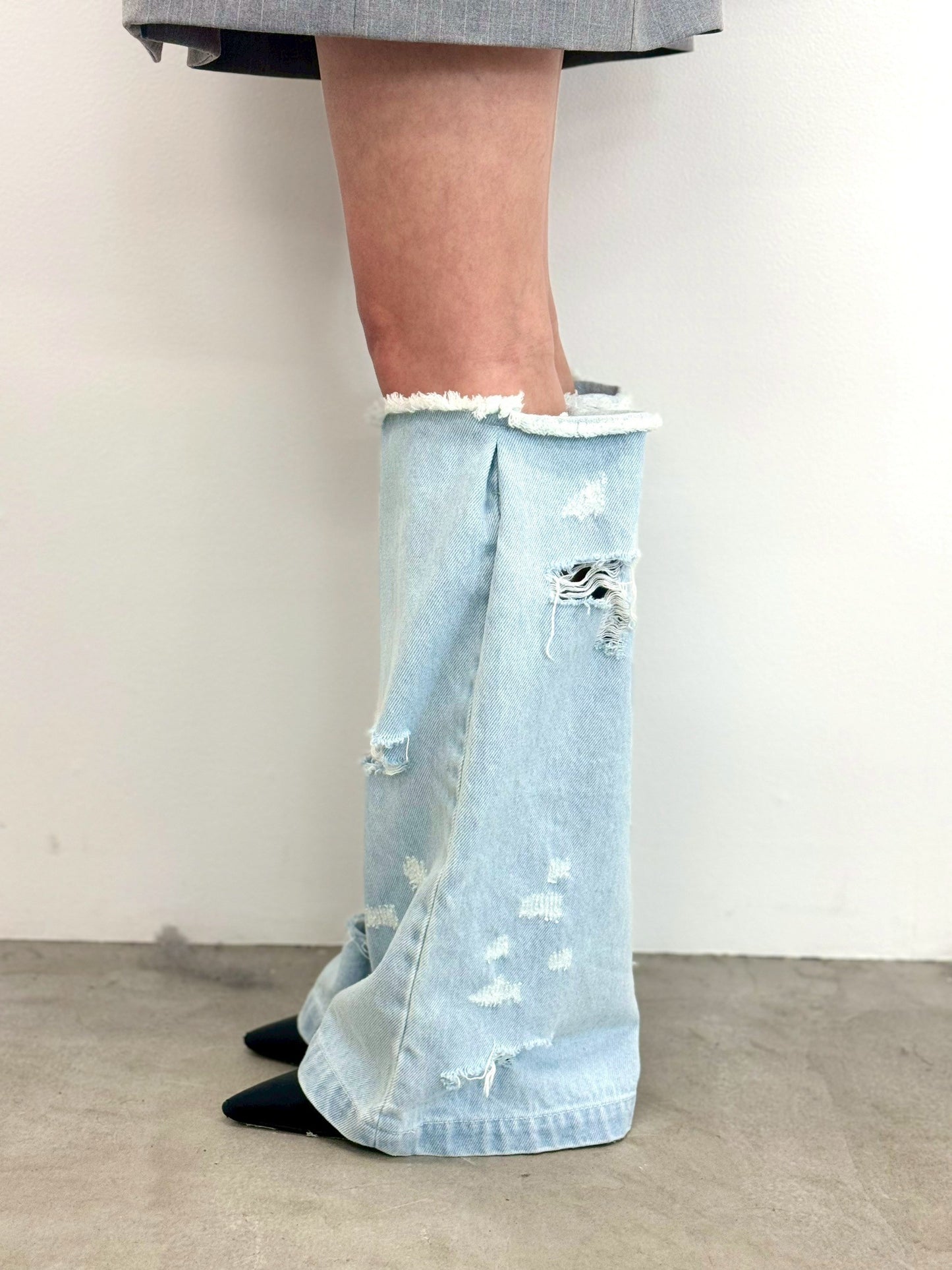 【Last3】Free Form Legcover(Denim)(Light Blue)