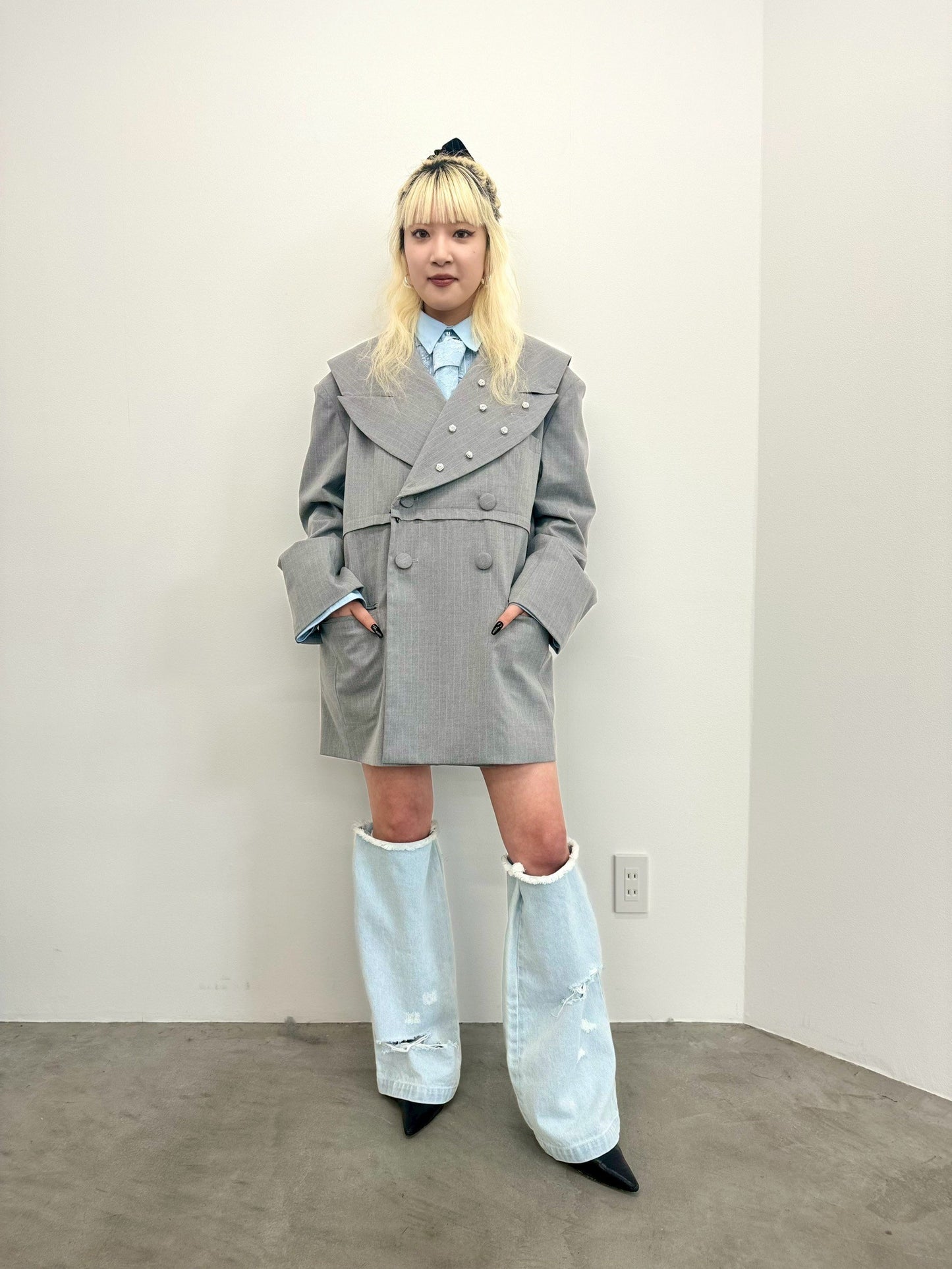Too Big Rose Jacket(Gray)