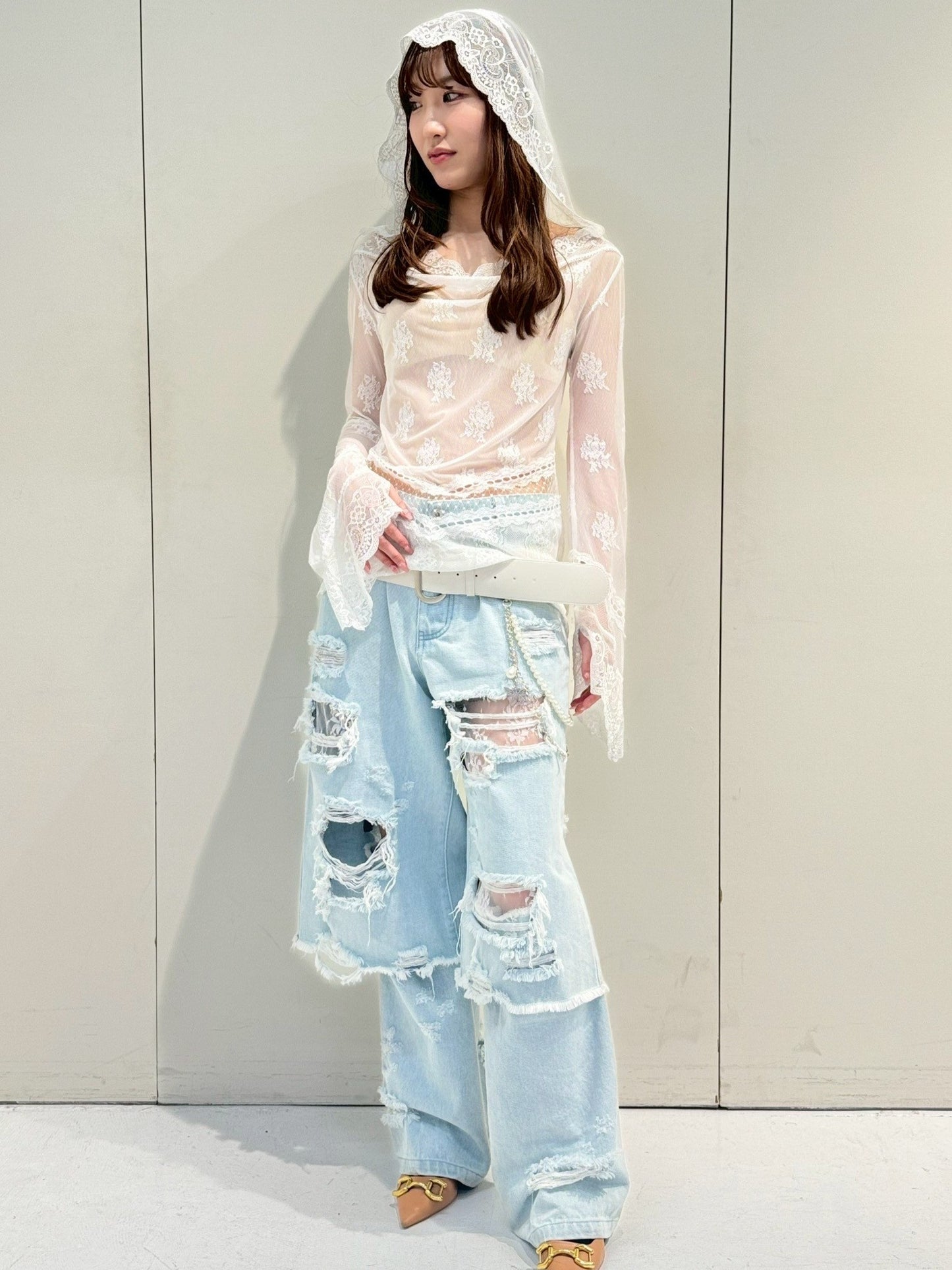 【Back in stock】Veil Off-shoulder Dress(White)