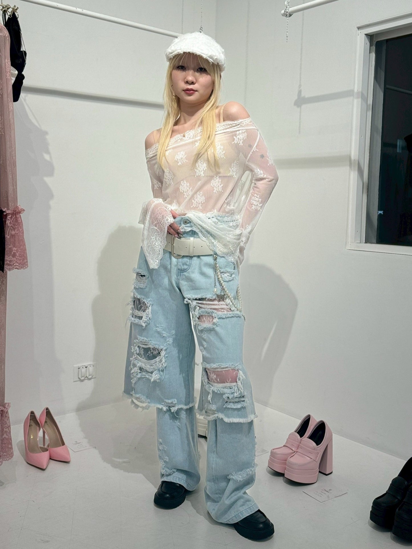 【Last3】Free Form Legcover(Denim)(Light Blue)