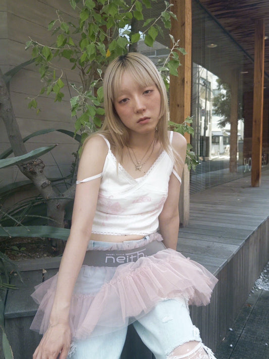Eyeletknit custom print camisole