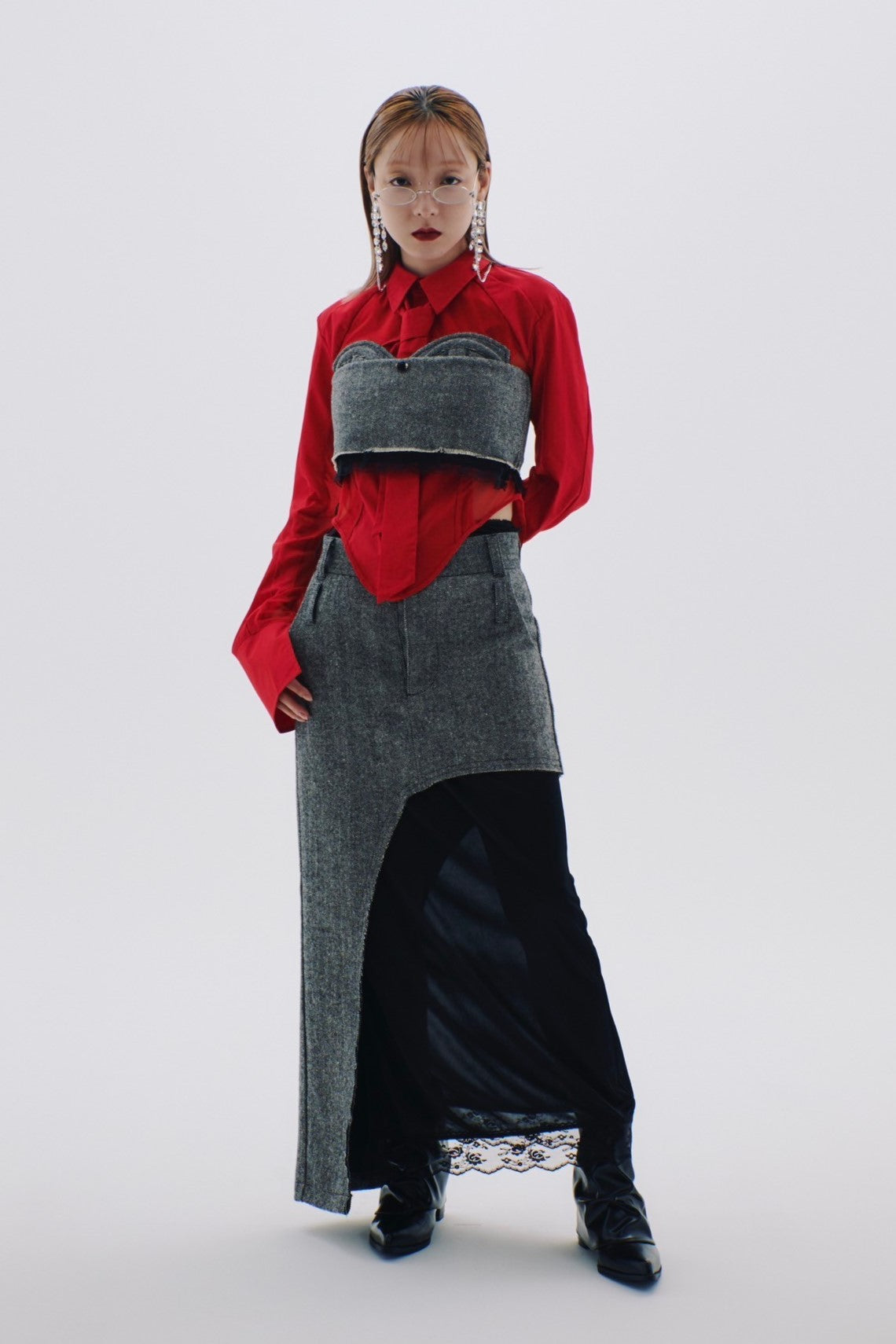 【Last2】Herringbone Lingerie Tight Skirt