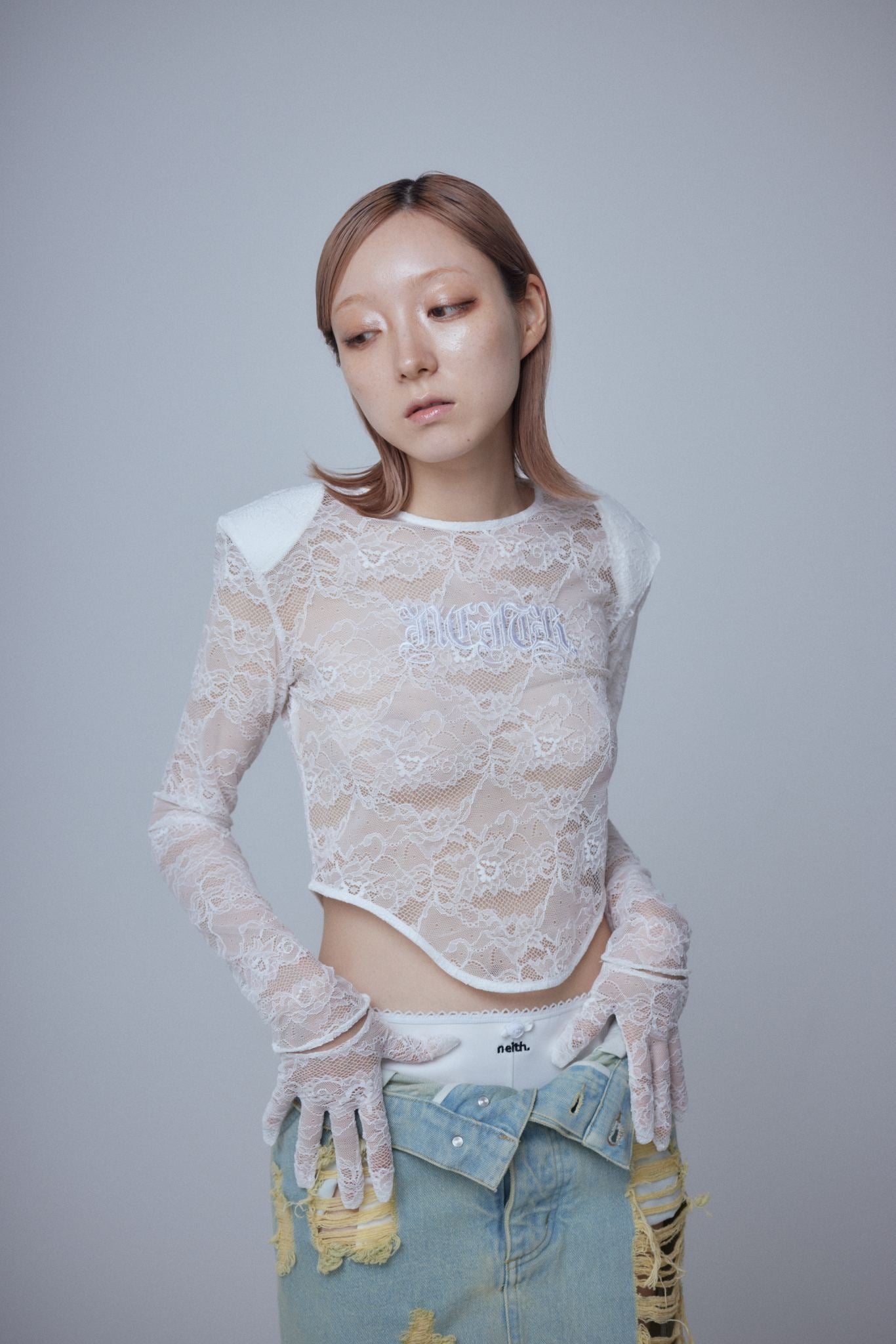 Lace Glove Top(White)