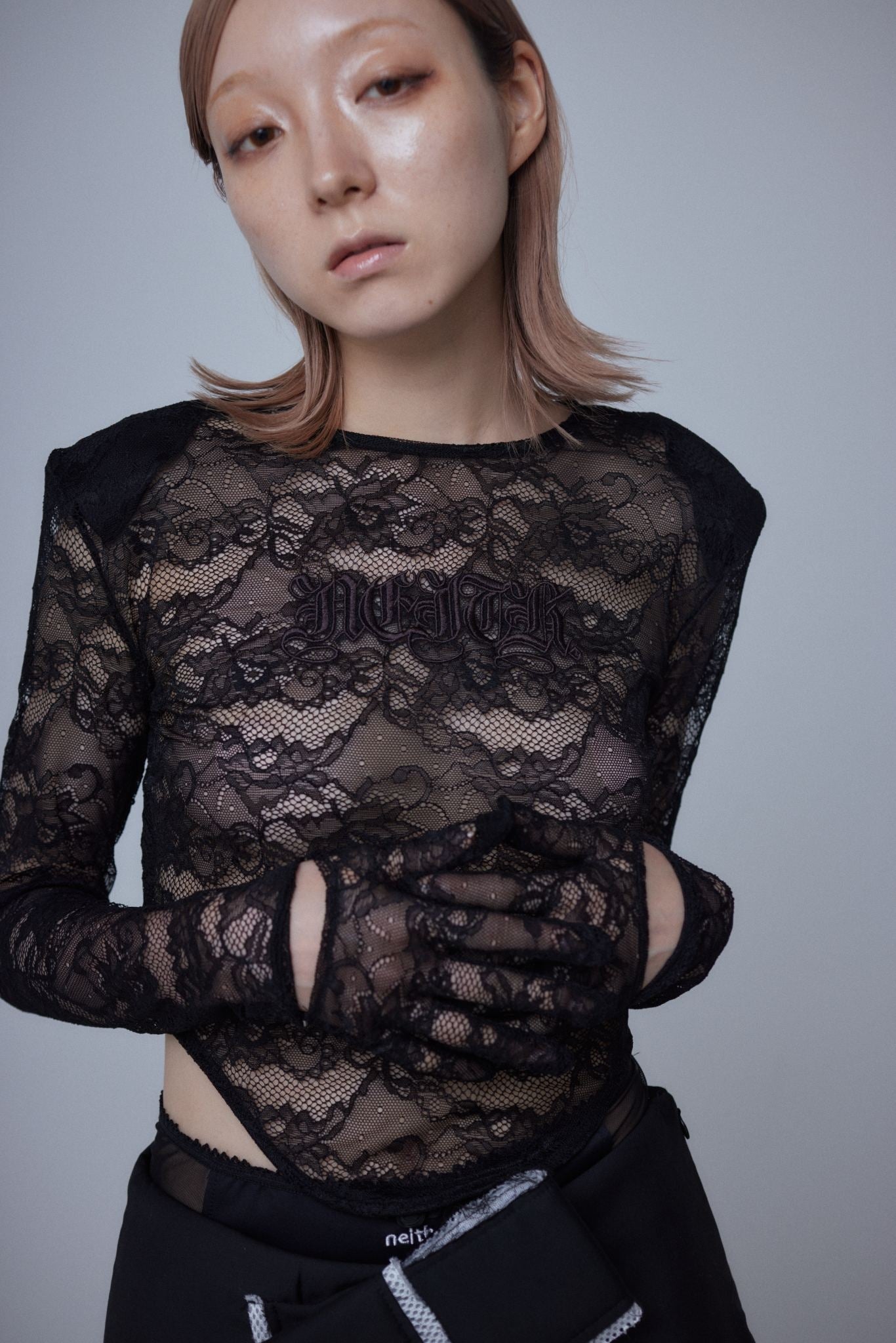 Lace Glove Top(Black)