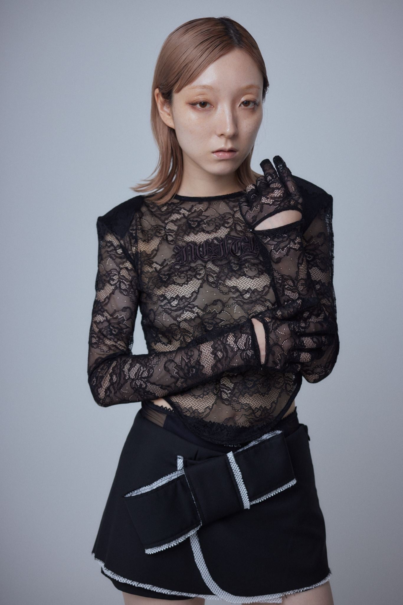 Lace Glove Top(Black)