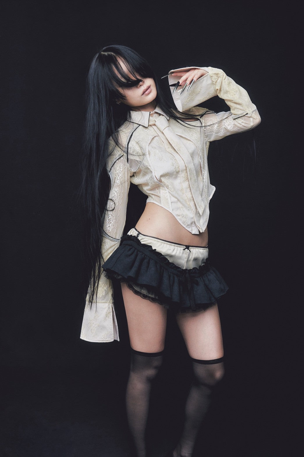 Classic Lace Shirt(Beige)