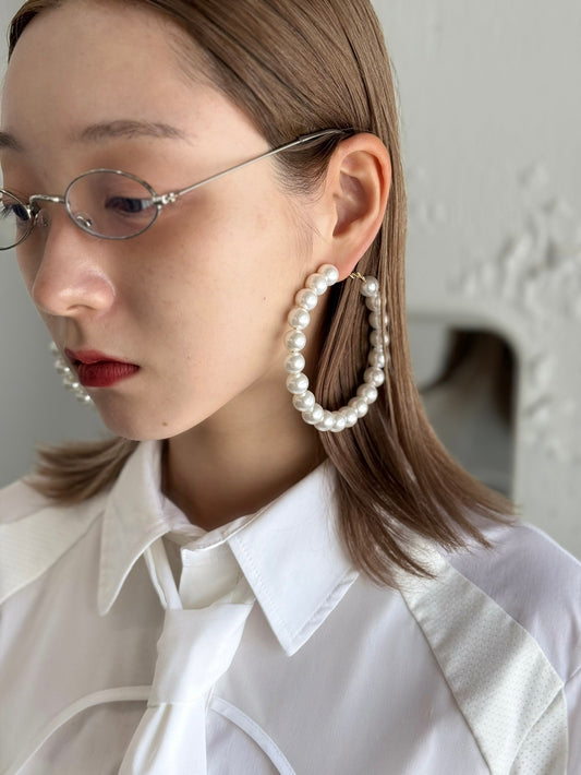 【Last1】Big Pearl Hoop Pierce