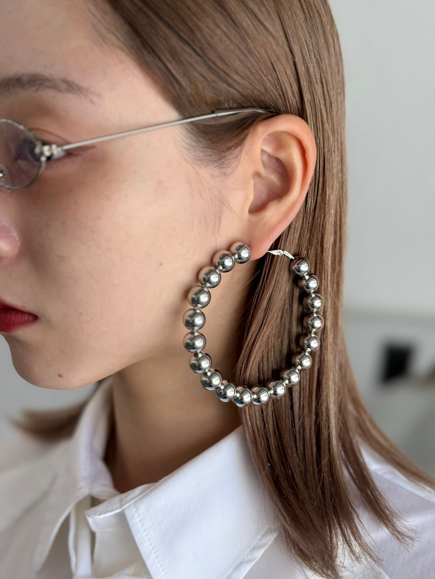【Last1】Big Silver Hoop Pierce
