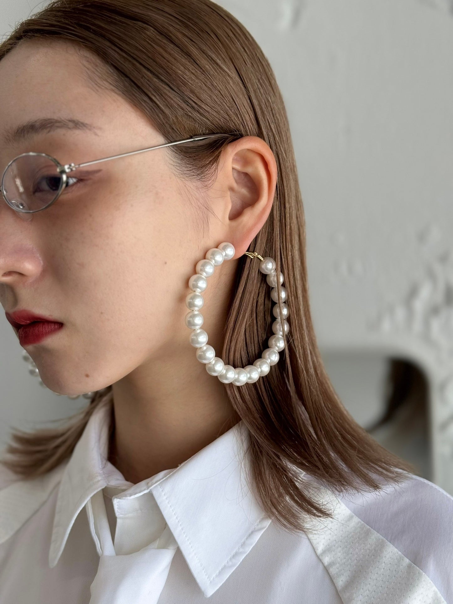 【Last1】Big Pearl Hoop Pierce