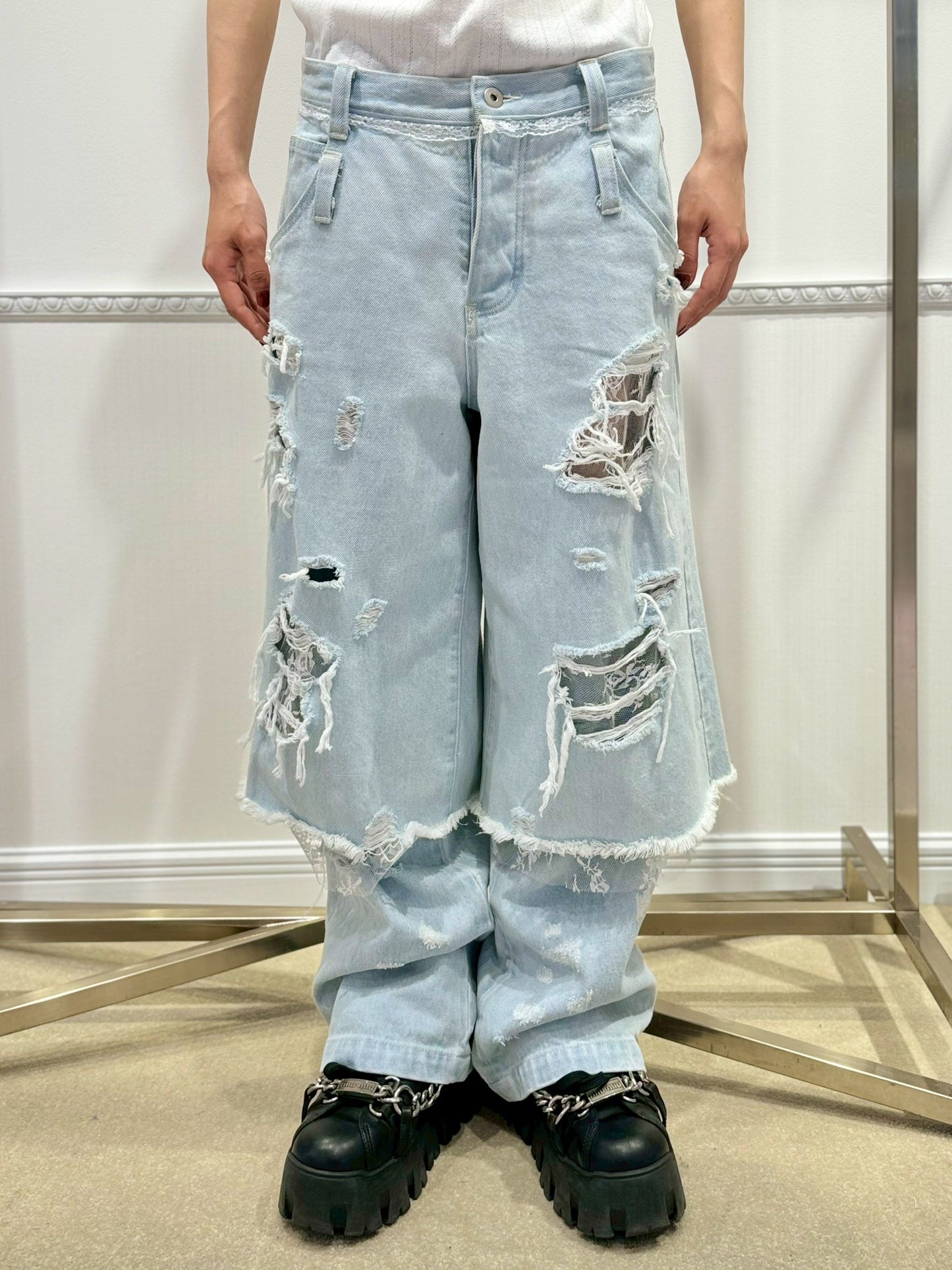【Last3】Free Form Legcover(Denim)(Light Blue)